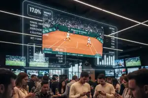 Interface de plataforma de apostas online com opções de cash out e apostas ao vivo