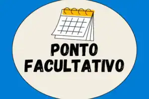Montagem gráfica com o nome ponto facultativo e um calendário