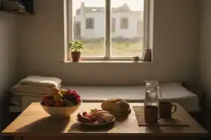 Ilustração de mesa contendo pucos alimentos para a segurança alimentar.