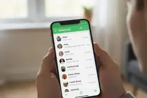 Pessoa usando o aplicativo WhatsApp em um celular